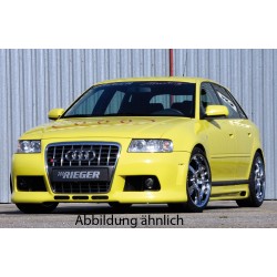 Rieger kompletní přední nárazník R-Frame pro Audi A3 8L 3-dvéř., 5-dvéř., plast ABS bez povrchové úpravy, pro orig. masku Audi A6, s žebrováním, s držáky pro originální mlhová světla, pro vozy s ostřikovači světlometů