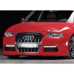 Rieger kompletní přední nárazník R-Frame pro Audi A3 8L 3-dvéř., 5-dvéř., plast ABS bez povrchové úpravy, pro orig. masku Audi z modelu S, s výřezy pro světla na denní svícení