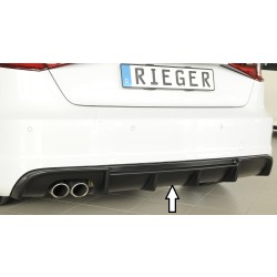 Rieger vložka zadního nárazníku pro Audi A3 8V 3-dvéř. (hatchback 8V1), 5-dvéř. (sportback 8VA) před faceliftem, plast ABS bez povrchové úpravy, S-Line, pro dvojitou koncovku vlevo