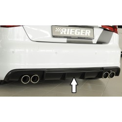 Rieger vložka zadního nárazníku pro Audi A3 8V 3-dvéř. (hatchback 8V1), 5-dvéř. (sportback 8VA) před faceliftem, plast ABS bez povrchové úpravy, S-Line, pro dvojité koncovky na obou stranách 4x90 mm