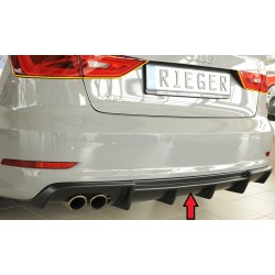 Rieger vložka zadního nárazníku pro Audi A3 8V 3-dvéř. (convertible 8V7), 5-dvéř. (sedan 8VS) před faceliftem, plast ABS bez povrchové úpravy, pro dvojitou koncovku vlevo