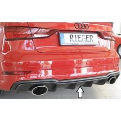 Rieger vložka zadního nárazníku pro Audi A3 8V 3-dvéř. (convertible 8V7), 5-dvéř. (sedan 8VS) po faceliftu, plast ABS bez povrchové úpravy, pro sportovní koncovky na obou stranách 152x95 mm