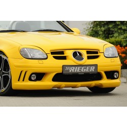 Rieger kompletní přední nárazník pro Mercedes SLK R170, plast ABS bez povrchové úpravy, s otevřeným žebrováním, pro vozy s ostřikovačí světlometů a mlhovými světly