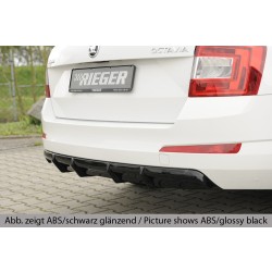 Rieger vložka zadního nárazníku pro Škoda Octavia 5E combi, sedan vč. faceliftu, plast ABS s povrchovou úpravou Carbon-Look, ABS plast: bez povrchové úpravy, pro vozy: bez parkovacího asistenta PDC