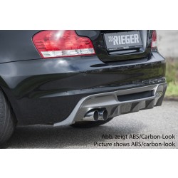 Rieger vložka zadního nárazníku pro BMW řada 1 E82, E88 kabriolet, kupé, plast ABS lakovaný do černé lesklé barvy, pro dvojitou koncovku vlevo