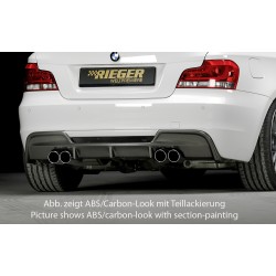 Rieger vložka zadního nárazníku pro BMW řada 1 E82, E88 kabriolet, kupé, plast ABS lakovaný do černé lesklé barvy, pro dvojité koncovky na obou stranách 4x80 mm