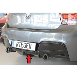 Rieger vložka zadního nárazníku pro BMW řada 1 F20, F21 sedan / 2-dvéř., sedan / 4-dvéř. před faceliftem, plast ABS lakovaný do černé lesklé barvy, pro orig. koncovky na obou stranách