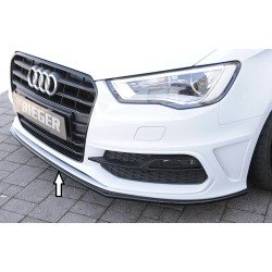 Rieger lipa pod přední nárazník pro Audi A3 S3 8V 3-dvéř. (hatchback 8V1), 5-dvéř. (sportback 8VA) před faceliftem, 05/13-08/16, plast ABS lakovaný do černé lesklé barvy