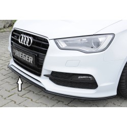 Rieger lipa pod přední nárazník pro Audi A3 8V 3-dvéř. (convertible 8V7), 5-dvéř. (sedan 8VS) před faceliftem, 07/12-08/16, plast ABS lakovaný do černé lesklé barvy