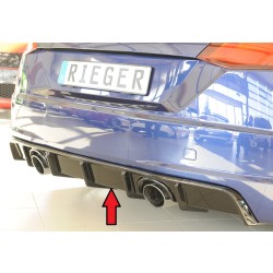 Rieger vložka zadního nárazníku pro Audi TT 8J-FV, 8S kupé, roadster vč. faceliftu, plast ABS lakovaný do černé lesklé barvy