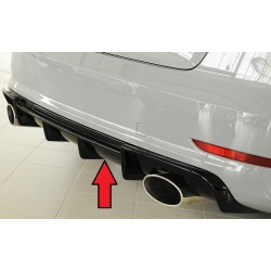 Rieger vložka zadního nárazníku pro Audi A3 S3 8V 3-dvéř. (convertible 8V7), 5-dvéř. (sedan 8VS) před faceliftem, plast ABS lakovaný do černé lesklé barvy