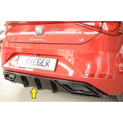 Rieger vložka zadního nárazníku pro orig. koncový tlumič výfuku pro Seat Leon KL 5-dvéř., 04/20-, plast ABS lakovaný do černé lesklé barvy, mont. strana