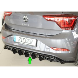 Rieger vložka zadního nárazníku pro Volkswagen Polo AW 5-dvéř., plast ABS lakovaný do černé lesklé barvy, R-Line, r.v. 06/2021-