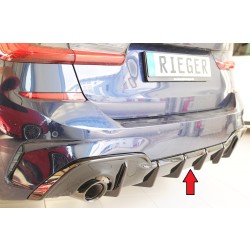 Rieger vložka zadního nárazníku pro BMW řada 3 G21 touring, plast ABS lakovaný do černé lesklé barvy