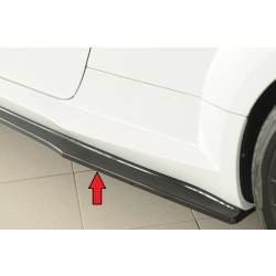 Rieger spoiler pod boční práh (ca. 19mm) mont. strana levá pro Audi TT 8J-FV, 8S roadster, 09/18-, plast ABS lakovaný do černé lesklé barvy