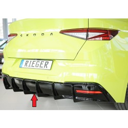 Rieger vložka zadního nárazníku pro Škoda Enyaq iV RS SUV (5AZ), plast ABS lakovaný do černé lesklé barvy