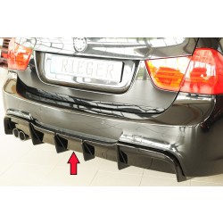 Rieger vložka zadního nárazníku pro BMW řada 3 E91 touring, plast ABS lakovaný do černé lesklé barvy, pro originální koncovku na levé straně