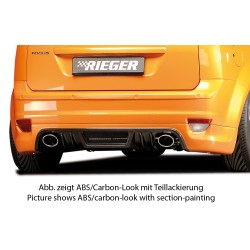 Rieger spoiler pod zadní nárazník pro Ford Focus 2 3-dvéř., 5-dvéř. před faceliftem r.v. 07/04-01/08, plast ABS s povrchovou úpravou Carbon-Look, pro vozy s koncovkami na obou stranách