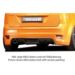 Rieger spoiler pod zadní nárazník pro Ford Focus 2 3-dvéř., 5-dvéř. před faceliftem r.v. 07/04-01/08, plast ABS s povrchovou úpravou Carbon-Look, pro vozy s koncovkou vlevo