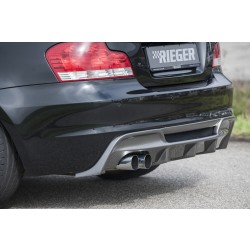 Rieger vložka zadního nárazníku pro BMW řada 1 E82, E88 kabriolet, kupé, plast ABS s povrchovou úpravou Carbon-Look, pro dvojitou koncovku vlevo