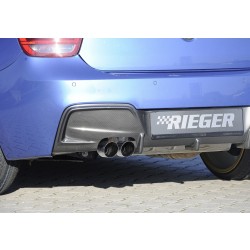 Rieger vložka zadního nárazníku pro BMW řada 1 F20, F21 sedan / 2-dvéř., sedan / 4-dvéř. před faceliftem, plast ABS s povrchovou úpravou Carbon-Look, pro orig. dvojitou koncovku vlevo