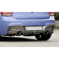 Rieger vložka zadního nárazníku pro BMW řada 1 F20, F21 sedan / 2-dvéř., sedan / 4-dvéř. před faceliftem, plast ABS s povrchovou úpravou Carbon-Look, pro orig. koncovky na obou stranách