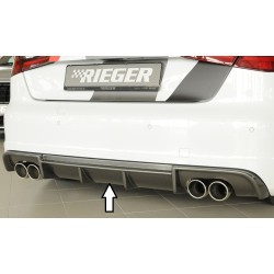 Rieger vložka zadního nárazníku pro Audi A3 8V 3-dvéř. (hatchback 8V1), 5-dvéř. (sportback 8VA) před faceliftem, plast ABS s povrchovou úpravou Carbon-Look, pro dvojité koncovky na obou stranách 4x90 mm