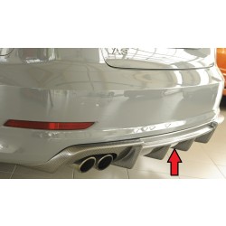 Rieger vložka zadního nárazníku pro Audi A3 8V 3-dvéř. (convertible 8V7), 5-dvéř. (sedan 8VS) před faceliftem, plast ABS s povrchovou úpravou Carbon-Look, pro dvojitou koncovku vlevo