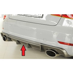 Rieger vložka zadního nárazníku pro Audi A3 8V 3-dvéř. (convertible 8V7), 5-dvéř. (sedan 8VS) před faceliftem, plast ABS s povrchovou úpravou Carbon-Look, pro sportovní koncovky na obou stranách 152x95 mm