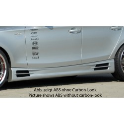 Rieger boční práh mont. strana levá pro BMW řada 1 E87 4-dvéř., sedan vč. faceliftu, r.v. 04/07-08/11, 09/04-03/07, plast ABS s povrchovou úpravou Carbon-Look, s prolisem