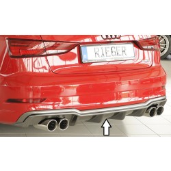 Rieger vložka zadního nárazníku pro Audi A3 8V 3-dvéř. (convertible 8V7), 5-dvéř. (sedan 8VS) po faceliftu, plast ABS s povrchovou úpravou Carbon-Look, pro sportovní koncovky na obou stranách 4x90 mm