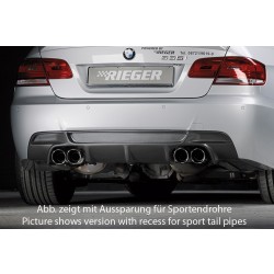 Rieger vložka zadního nárazníku pro BMW řada 3 E92, E93 kabriolet, kupé vč. faceliftu, plast ABS s povrchovou úpravou Carbon-Look, pouze 335i/335d, pro orig. koncovky na obou stranách