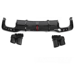 Audi A5 F5 2019-2023 - difuzor zadního nárazníku s LED brzdovým světlem černý lesklý