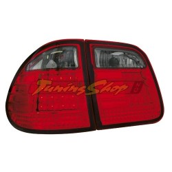 Zadní čiré lampy Mercedes Benz W210 T-Modell - red/black LED