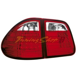 Zadní čiré lampy Mercedes Benz W210 T-Model - red/crystal LED